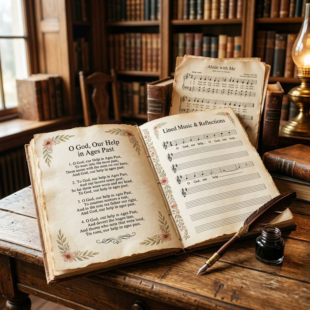 Preview of Hymn Lyrics Notebook Printables